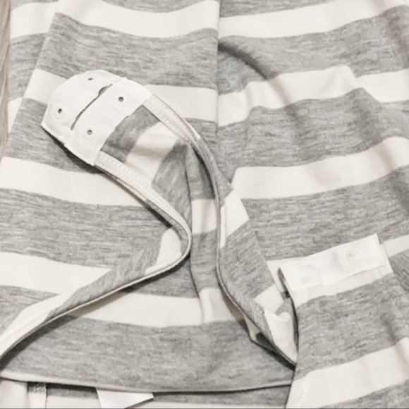 Loft Gray & White Striped Sleeveless Bodysuit S - Picture 4 of 8